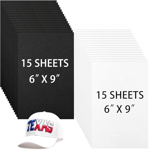 Innconee 30 Pcs Embroidery Puffy Foam 6 x 9 Inch 3mm EVA Foam Sheets for 3D Embroidery Crafts and Arts, Hand Sewing, DIY Projects, Cosplay Costumes, Quilting, Hats, Pillows, Bags(Black,White)