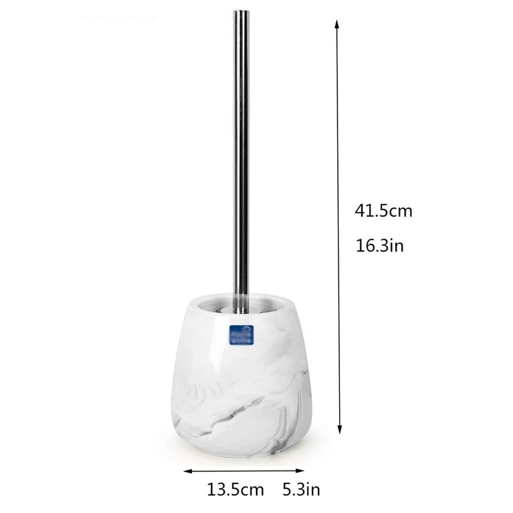 Escobilleros Cepillo de baño de cerámica con Cepillo de baño de Base Juego de Cepillo de baño de Limpieza de baño de diseño Minimalista Moderno (Redondo) Escobillero