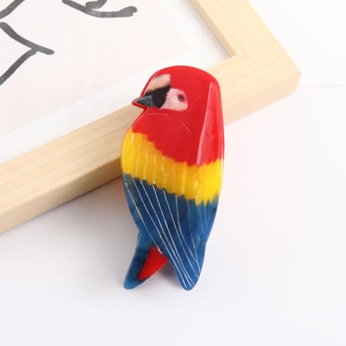 Colored Macaw Parrot Claw Clip,Cute Bird Animal Hair Claw Clip for Women,Cellulose Acetate Hair Clips for Girls,Acetate Marine Hair Accessories Gift