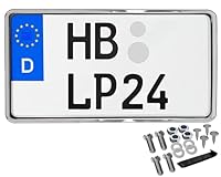 Kennzeichenhalter 240x130 Chrom-Optik Leichtkraftrad Motorrad Nummernschildhalterung Traktor 240 x 130 Kennzeichenhalterung Kennzeichenverstärker Anhänger Kennzeichen Halter mit Befestigungsmaterial