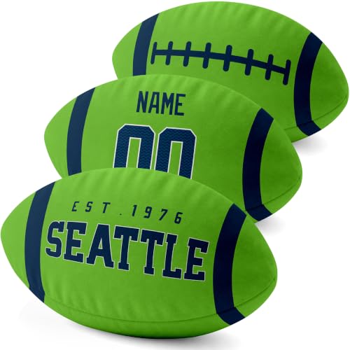 Image of ANTKING Seattle Throw Pillow 2 Packs Custom Name Number Gifts | Personalized Gift for Youth for Birthday Christmas