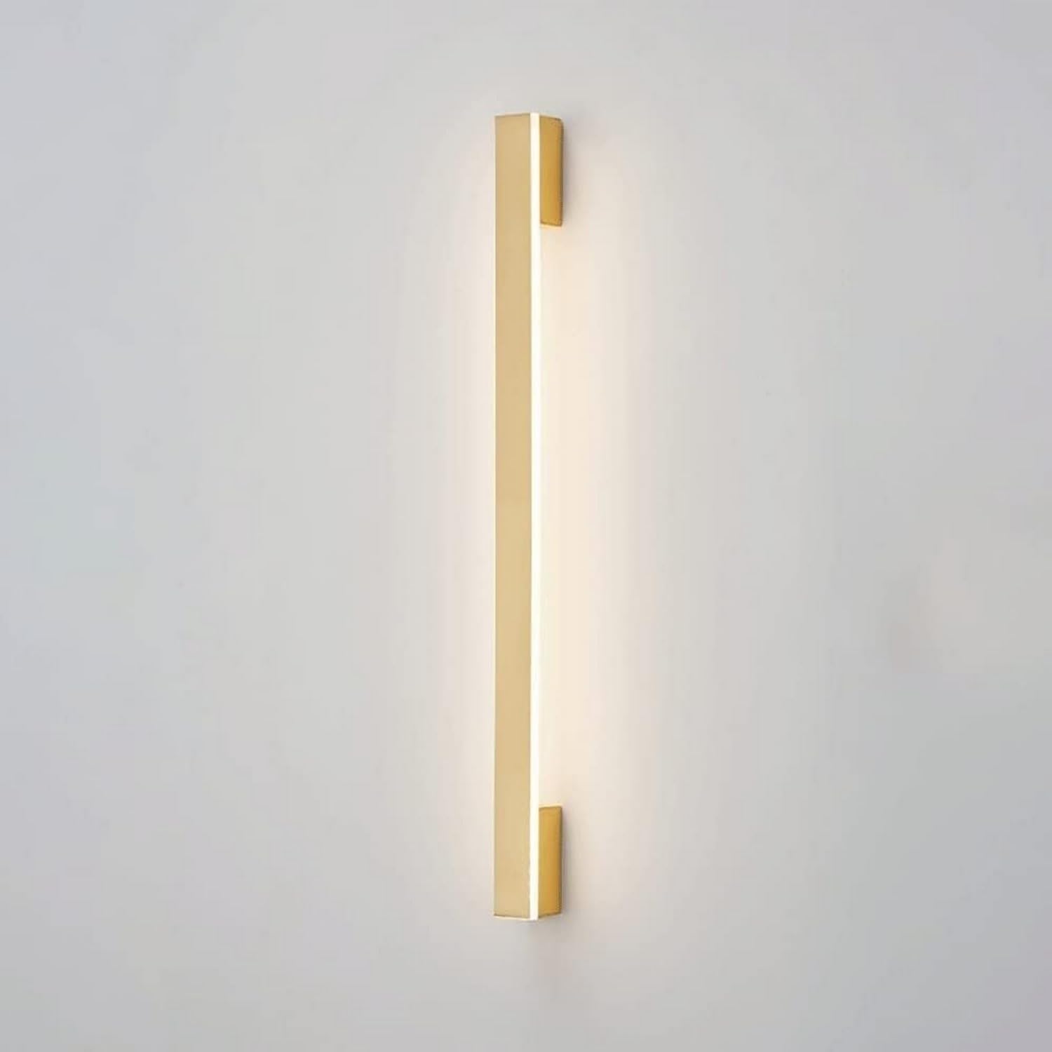 NHPJFDC Wall Light Linear Bedside Sconces Strip Brass Lamp with White Acrylic Shade Led Living Room Background Sconce T-155
