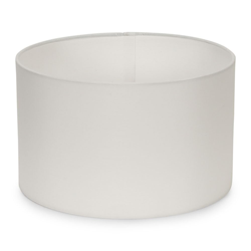 MiniSun | Small Modern White Fabric Drum Light Shade | Lamp Shades, Home Décor & Improvement Essential | 25cm Shade Width