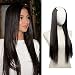SARLA 24" 160g Long Straight & Natural Wave Full Head U-part Hair Extension Clip in Hairpieces Heat-resistant Fiber UH16 & UH17 (24‘’ Straight, 4 Black Brown)