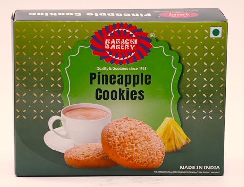 Image of Karachi Bakery Pineapple Flavour Cookies 400gm | Tea Time Snack | Delicous Snack | Vegetarian