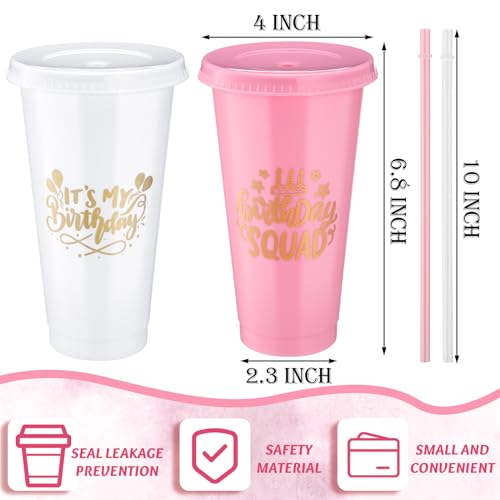 Jingmore JINGMORE-CHE-RQTYHJI92 Birthday Party Tumblers 24 Oz Birthday Squad Plastic Tumblers With Lid And Straw For 20Th 30Th 40Th 50Th 60Th Birthday Decorations Party Favor For Women Adults thumb #1