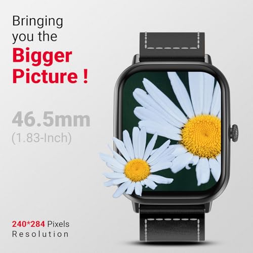 Image of Fire-Boltt Ninja Call Pro Plus Bluetooth Calling Smart Watch, 1.83″ HD Display, AI Voice Assistant, 100+ Sports Modes, IP67 Waterproof, SpO2 & Heart Rate Monitor Smartwatch for Men & Women - Black