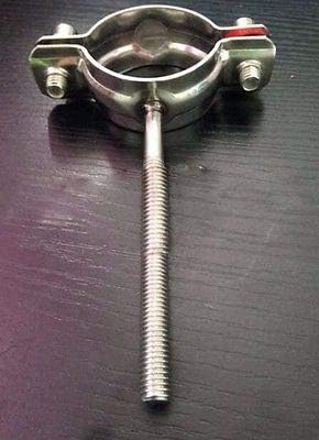 125-133mm 201 Stainless Steel Pipe Clamp Clip Support Bracket with M8 Screw Pole