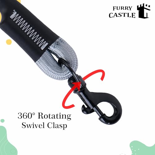 Image of Furry Castle Nylon Rope Leash for Dogs with 360 Degree Rotation for Medium and Large Dogs - White Colour in Small Size