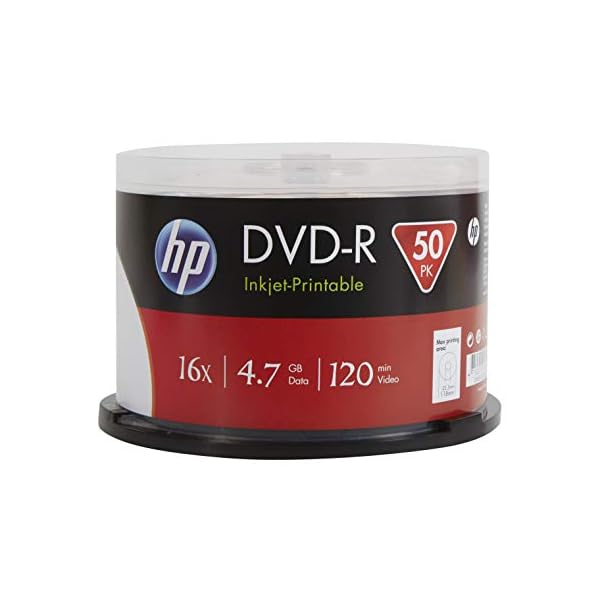 HP DVD-R 4.7GB/120Min/16x Cakebox (50 Disc) Inkjet Full Size Printable Surface – Bild 3