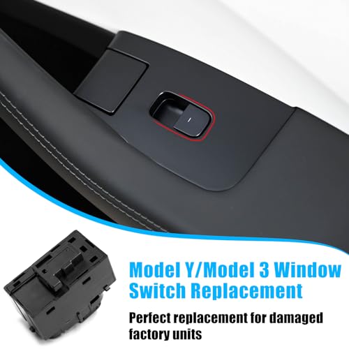 Image of Jaronx for Tesla Window Switch for Model 3 2021-2024 / Model Y 2020-2024 | Front Right Passenger side /Rear Door Power Window Control Switch Replace for 1081038-02-F, 1081038-02-E (Matte Black)
