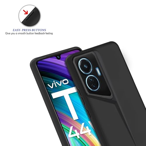 Image of Amazon Brand - Solimo Rubber Ultra-Thin Blade Runner Series Matte Finished Camera Protection Soft Back Cover for IQOO Z6 44W / Vivo T1 44W - Black