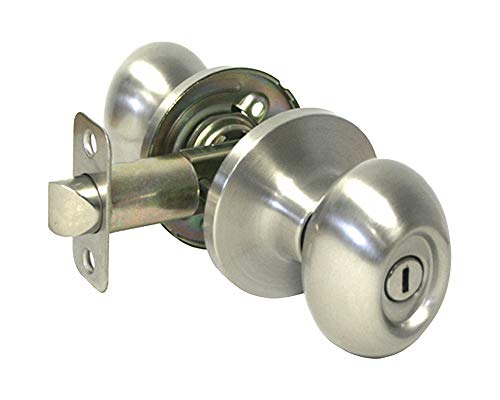 Satin Nickel Lock Door Oval Egg Shaped Style Knob Handle Entry/Privacy/Passage/Dummy/Deadbolt 6093DC (Privacy Bedroom Bathroom Lock) Satin Nickel Lock Door Oval Egg Shaped Style Knob Handle Entry/Privacy/Passage/Dummy/Deadbolt 6093DC (Privacy Bedroom Bathroom Lock)
