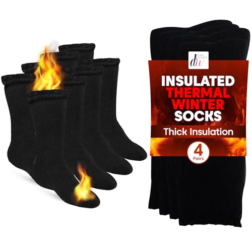 Debra Weitzner Thermal Socks for Men Women Insulated Warm Crew Thick Winter Socks 4/6 Pairs