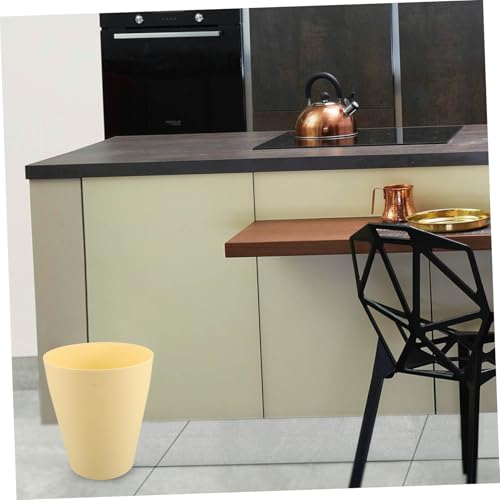 Caneca de basura rectangular de plástico amarillo miniatura 7
