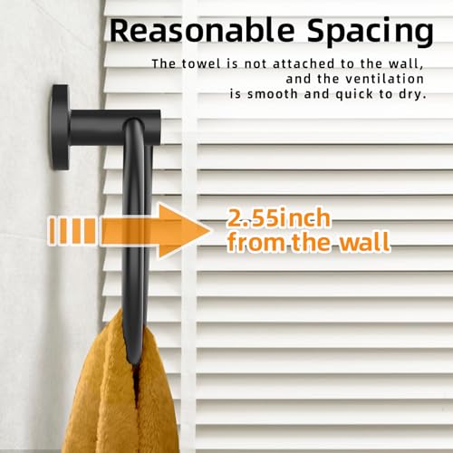 Z-Tiison Z-MJJ304 Matte Black Towel Ring 2Pack, Sus304 Stainless Steel Hand Towel Holder For Bathroom Kitchen thumb #4