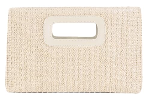Image of Women Top Handle Handbag Chain Crossbody Bag 2026 Summer Raffia Straw Clutch Beach Vacation Evening Square Purse