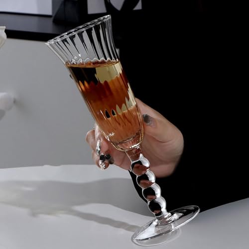 Copas de champán de 6,26 oz en juego de 2 copas de base alta 7