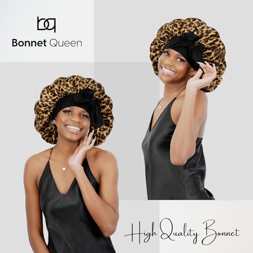 BONNET QUEEN Silk Bonnet for Sleeping for Curly Hair Satin Bonnet Hair Wrap for Women & Men - Image 2