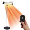 SereneLife Infrared Patio Heater, Electric Patio Heater for Indoor/Outdoor Use, Portable Stand Heater with Remote Control, 1500 W, for Restaurant, Patio, Backyard, Garage, Decks (Black)