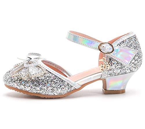 Girls Pretty Dress Shoes Glitter Wedding Party Heels Mary Jane Princess Flower Shoes Pumps (Toddler/Little Kid)2