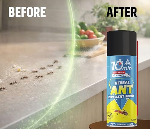 Image of Amish Ant Repellent Spray 200ml for Home & Kitchen | Herbal Organic Indoor Outdoor | Pet Safe, Safe for Dogs | Eco Friendly Remover for Home, Plants | 10 Minutes Formula| Repellent Spray