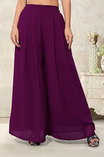 Image of Georgette Bonanza Soft Flared Palazzo (MID Waist)