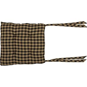 Vhcbrandsblackstarcotton15x15chairpadblack Urban Country Home Decor Vhc brands black star cotton 15×15 chair pad black urban country home decor