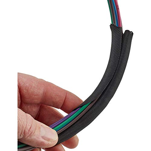 Braided Cloth Split Wire Loom Wrap, 1/4 Inch, 30 Foot Wire Sleeve