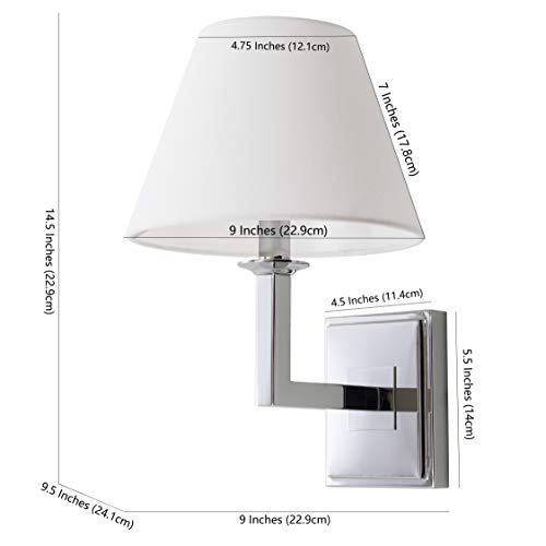 Safavieh Lighting Collection Pauline Modern Contemporary Chrome Bedroom Bathroom Vanity Hallway Foyer Living Room Wall Sconce Set Of 2 (Led Bulbs Included) #TOP1