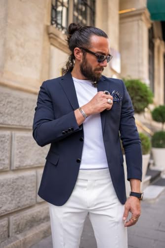 Mens Blazer Casual Sport Coats for Men Slim Fit Two Button Lightweight Suit Jacket for Business Wedding Prom4