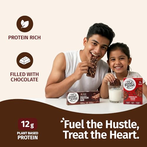 Image of The Good Kind Chocolate Chunk Cookies (1 Pack) & Filter Coffee Protein Bar (2 Pack), Plant Based Cookies & Bar, Perfect for Snacking, Gluten Free, Palm Oil free & Vegan (Combo Pack of 3)