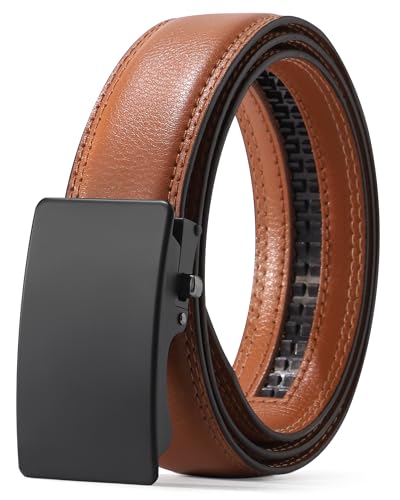 AWAYTR Ratchet Leather Belt for Men - Genuine Leather Black and Brown Belt for Dress Casual Pants