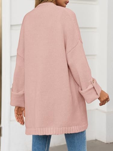 Image of Saodimallsu Womens Oversized Long Cardigan Sweaters Casual Open Front Chunky Knit Slouchy Fall Trendy Sweater Coats