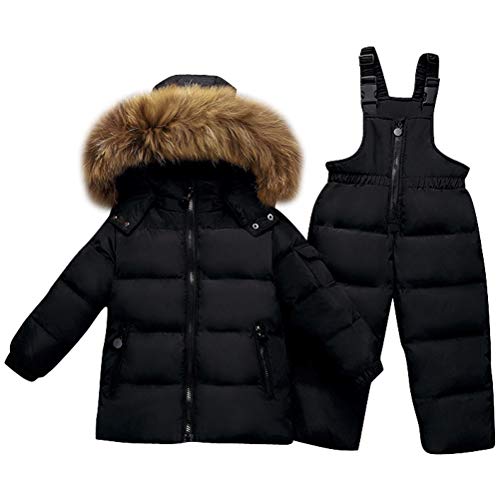 Odziezet Baby Schneeanzug Mädchen Daunenjacke + Daunenhosen Winterjacke mit Kapuzen