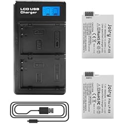 Cargador Bateria Canon T5I 2 X LP-E8 Batería de Repuesto y LCD Cargador Dual Compatible con Canon Rebel T2i, T3i, T4i, T5i, EOS 550D, 600D, 650D, 700D, Kiss X4, X5, X6 Digital Camera