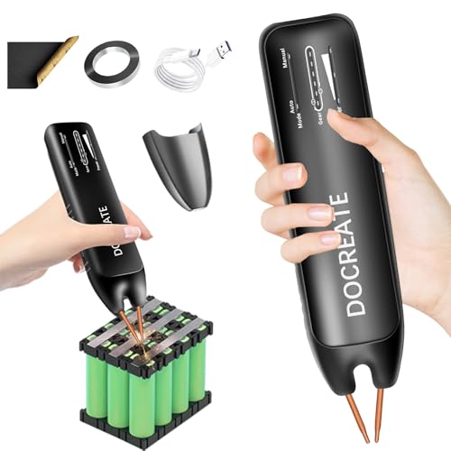Battery Spot Welder, Portable Handheld Battery Spot Welder for Lithium Batteries, 18650 Battery, 0.1-0.25mm Nickel Strips, Welding Nickel Sheets, Iron, 11 Gear Adjustable and Auto Manual Modes