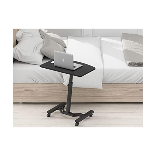 SHW Height Adjustable Mobile Laptop Stand Desk Rolling Cart, Height