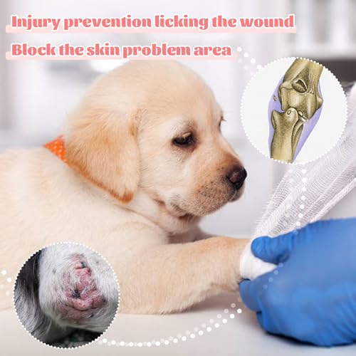 Image of ROZKITCH Dog Sleeves for Wounds Front Legs Right Left Leg, Pet Prevent Licking Wound Elbow Knee Protector, Dog Recovery Suit Cone Collar Alternative for Sprain ACL CCL Arthritis Joint Care Rabbit S