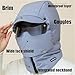 Windproof Full Cover Outdoor Riding Mask with Glasses, 4 in 1 Waterproof Ski Cap Winter Windproof Full Cover Balaclava (Orange,One Size)