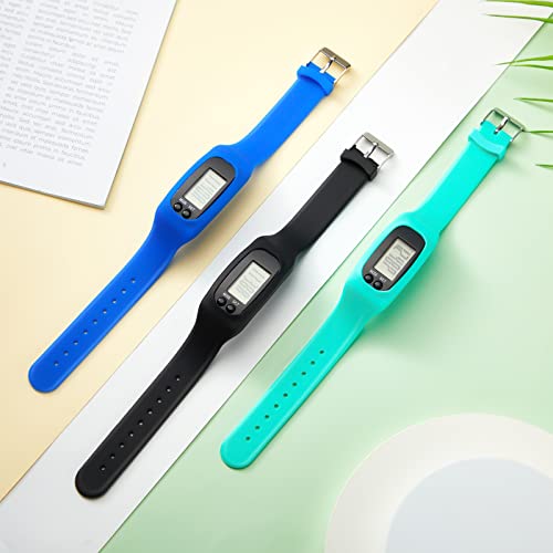 Kenning Silicone Fitness Tracker Watch 3 Pcs Walking Running Pedometer Calorie Burning And Step Counting Bracelet Steps Pedometer Watch For Walking Men Women thumb #4