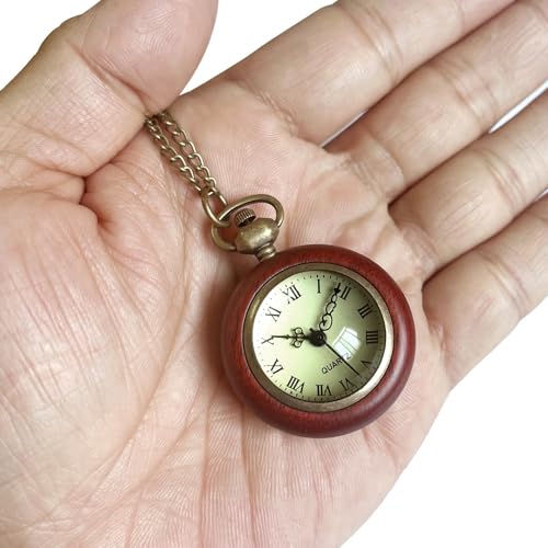 Image of Vintage Pocket Watches for Men with Chains, Analog Pocketwatch for Women Roman No. Gifts for Dad /Grandpa Gifts for Him for Birthday