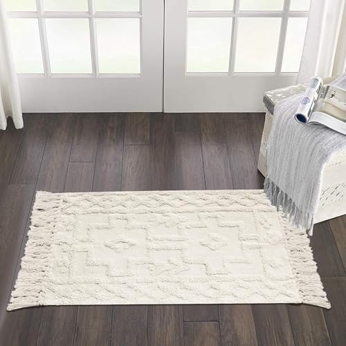 Tapete Boho Beige 2x3 ft Rectangular de Algodón miniatura 1