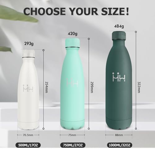 Edelstahl Trinkflasche 500ml, Trinkflasche Isoliert BPA-frei, Vakuum Isolierflasche, Thermosflasche Auslaufsicher… – Ansicht 5