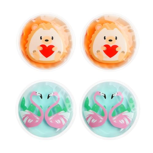 Image of Gel Ice Pack Reusable, Cooling Eye Pads and Patches, Hot and Cold Eye Pads - Soothing, Revitalizing, Puffiness, Refresh, Relieves Stress, Relax, Relieves Puffiness(2 Hedgehogs+2 Red-crowned cranes)