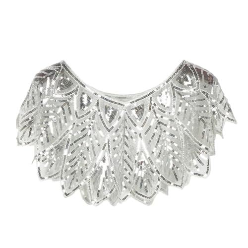 Zcargel 1920s Shawl,67cmx43cm Women Sequin Cape Vintage Mesh Shawl Flapper Bridal Shawl for Party/Banquet/Carnival/Dance
