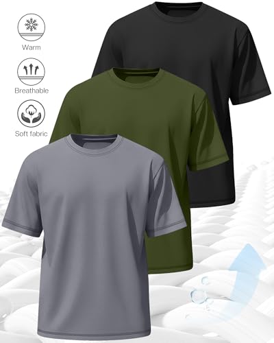 Image of Neer 3 Pack Big and Tall T-Shirts for Men L-7xl Tops | Large Casual Stretch Workout Tees, Short Sleeve Crewneck Oversized Shirts, Classic Summer Outfits, Comfy Basic Loose Clothes