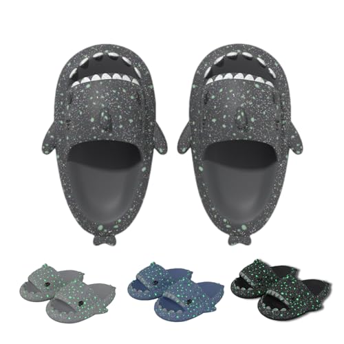 Image of allgala Shark Slides for Women Men and Big Kids Novelty Soft Slippers Open Toe Shark Sandals Cushioned Slides Beach Pool Shower Cruise Slippers with Comfy Cushioned Thick Sole