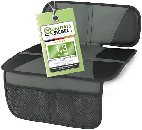 Bild von Walser Kindersitzunterlage, Auto-Sitzschoner Kindersitz, PKW-Sitzauflage rutschfest, Tidy Fred Kindersitz-Unterlage ISOFIX-kompatibel grau/schwarz