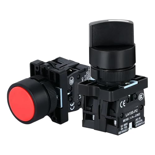 Bouton momentané 22mm ES542 robuste pour panneau de commande 380V Nc
